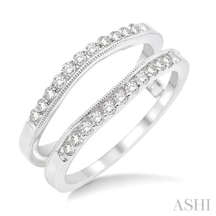 Women’s alternative engagement rings-1/3 Ctw Round Cut Diamond Insert Ring in 14K White Gold