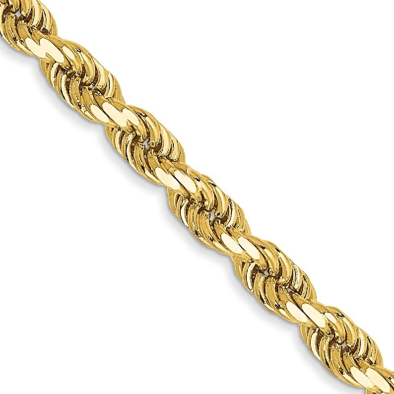 Women’s infinity bracelets-Curata 14k Gold 3.5mm Semi solid Sparkle Cut Rope Chain Bracelet