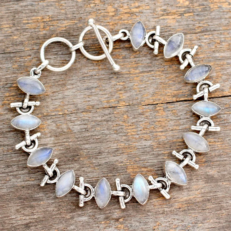 Women’s shiny bangles-Hope Sterling Silver Rainbow Moonstone Bracelet Fair Trade