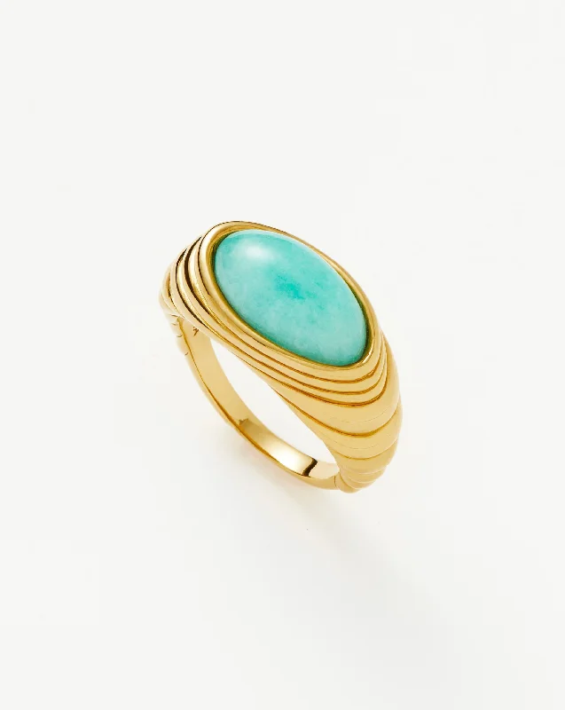 Women’s adjustable rings-Wavy Ridge Gemstone Ring