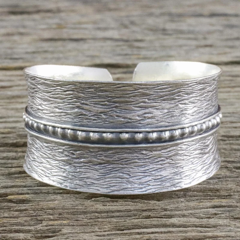 Women’s luxury bracelets-Touch of Thailand Handcrafted Thai Hill Tribe Sterling Silver Cuff Bracelet