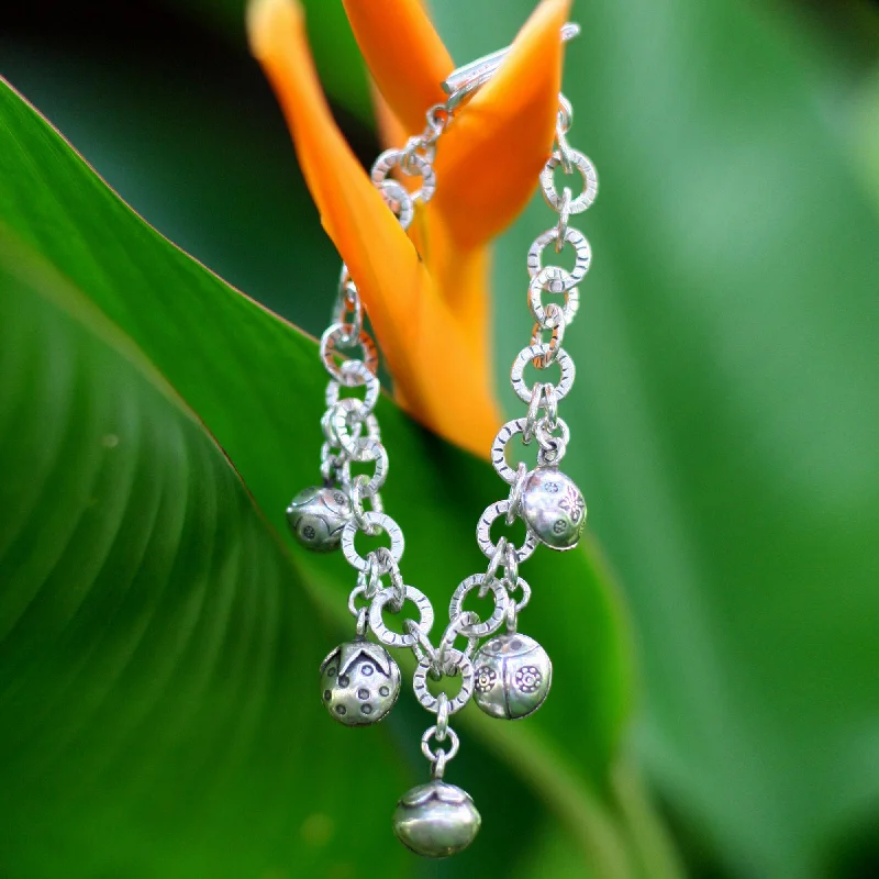 Women’s luxury bracelets-Ladybug Orchard Sterling Charm Bracelet