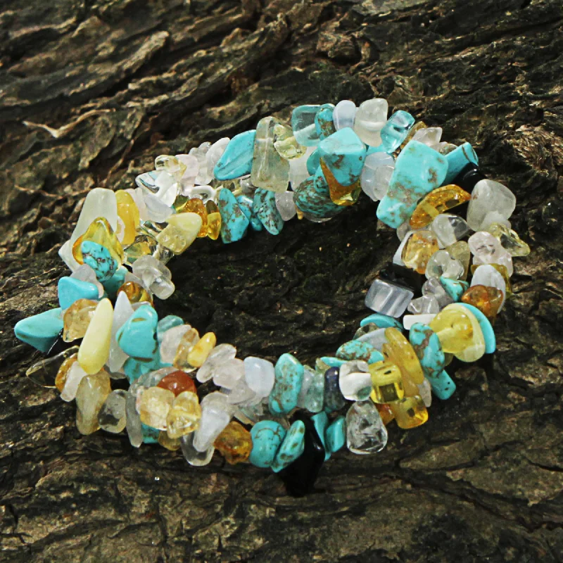 Women’s chic bracelets-Ocean Trio Multigem Beaded Bracelets (Set of 3) Citrine from Brazil