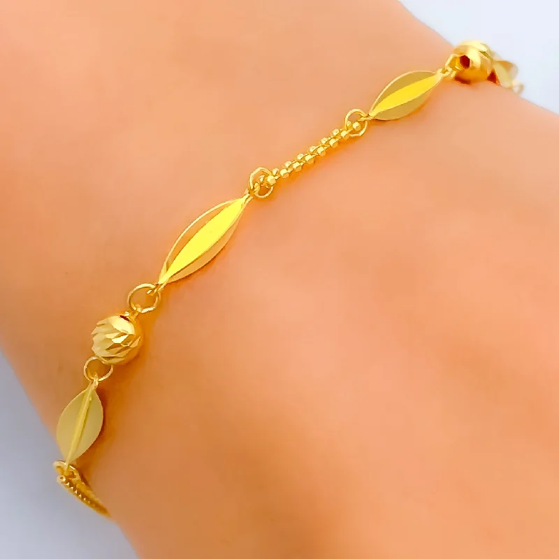 Women’s sparkling bangles-Delightful Unique 22K Gold Bracelet