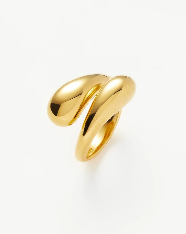 Women’s handmade rings-Savi Sculptural Crossover Ring | 18ct Gold Vermeil