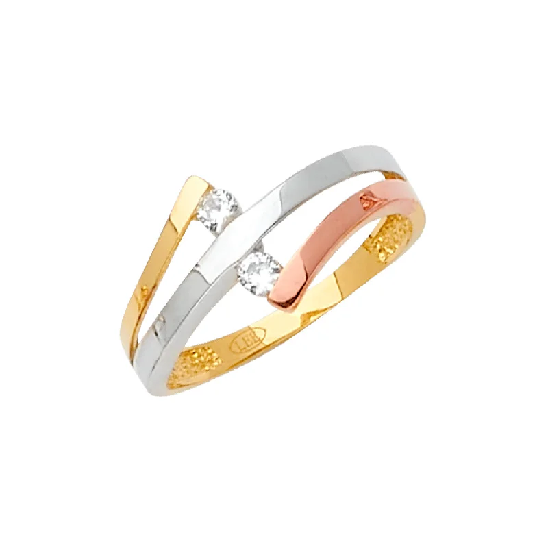 Women’s chunky rings-14K Solid Gold CZ Fancy Stylish Women's Ring