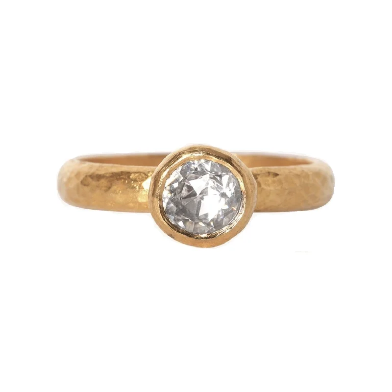 Women’s wedding bands-24K White Sapphire Ring