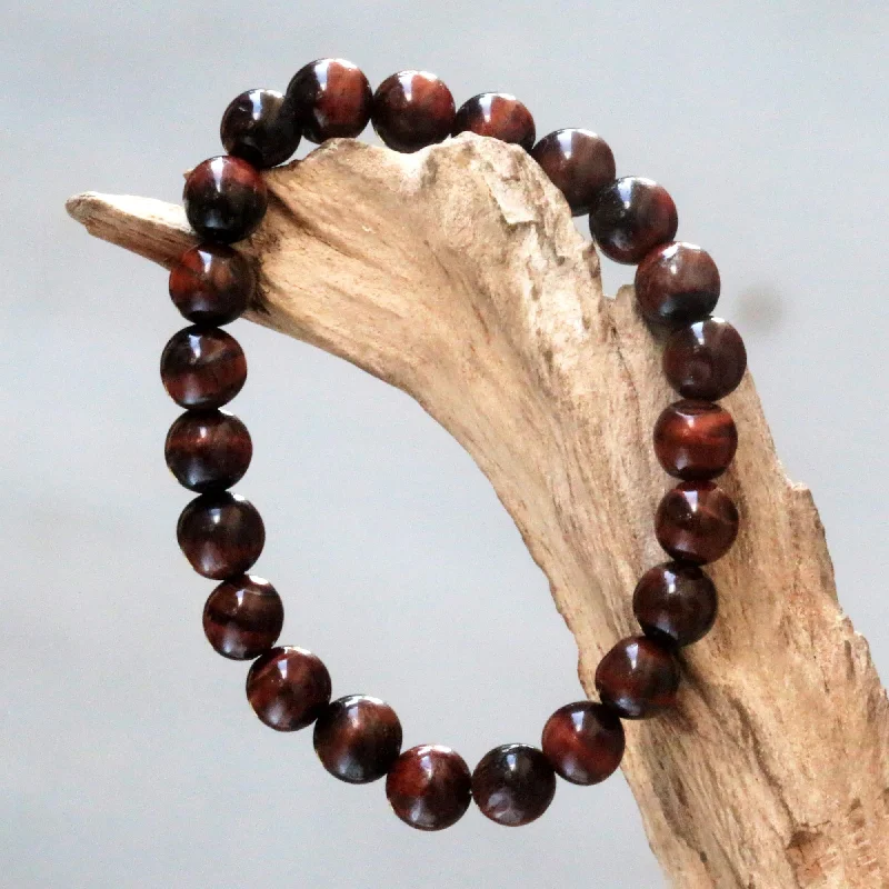 Women’s luxury silver bracelets-Sanur Chocolate Women's Brown Agate Beaded Stretch Bracelet