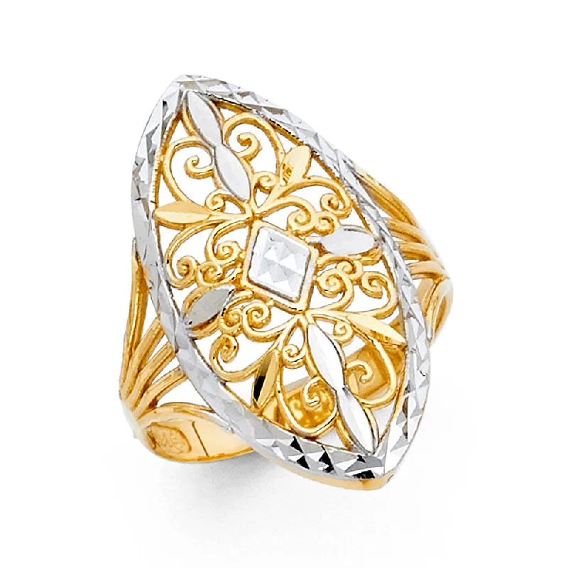 Women’s men’s style rings-14K Solid Gold Fancy Ring