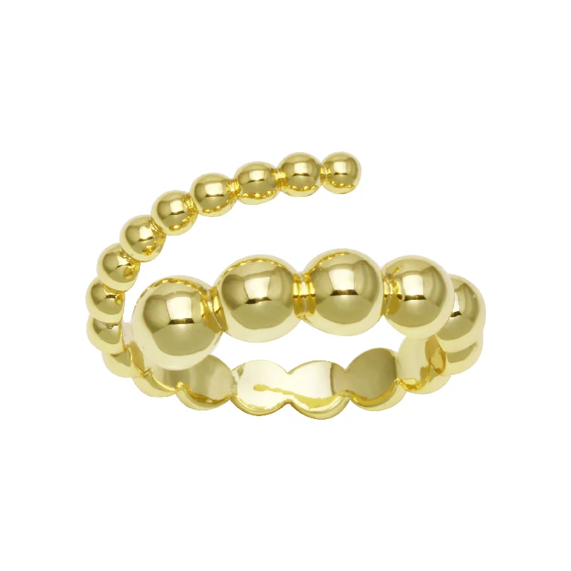 Women’s slim rings-Ball Spiral Open Ring