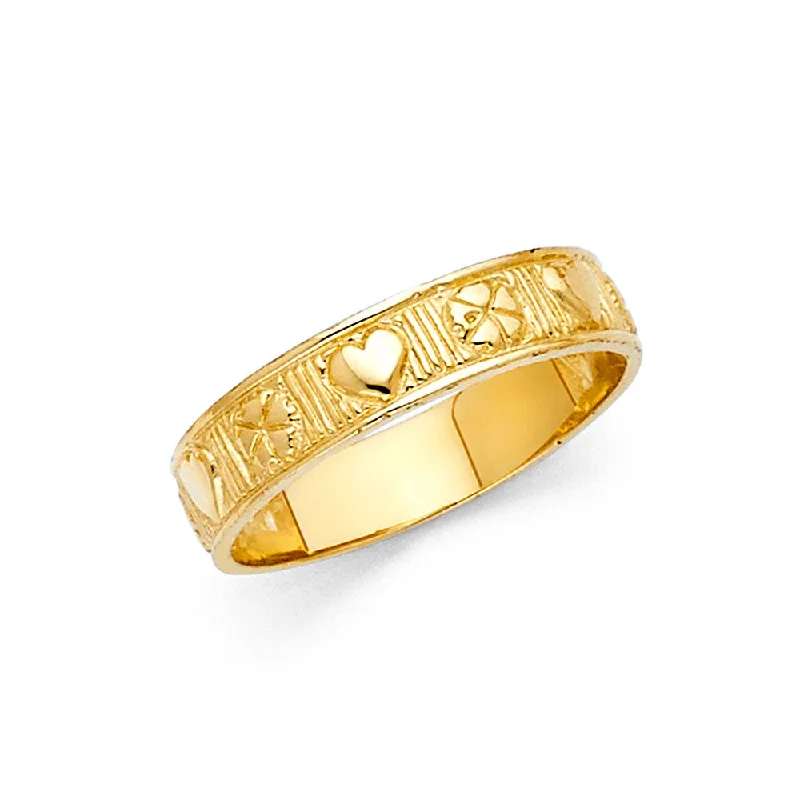 Women’s elegant diamond rings-14K Solid Gold Luck & Love Fancy Ring