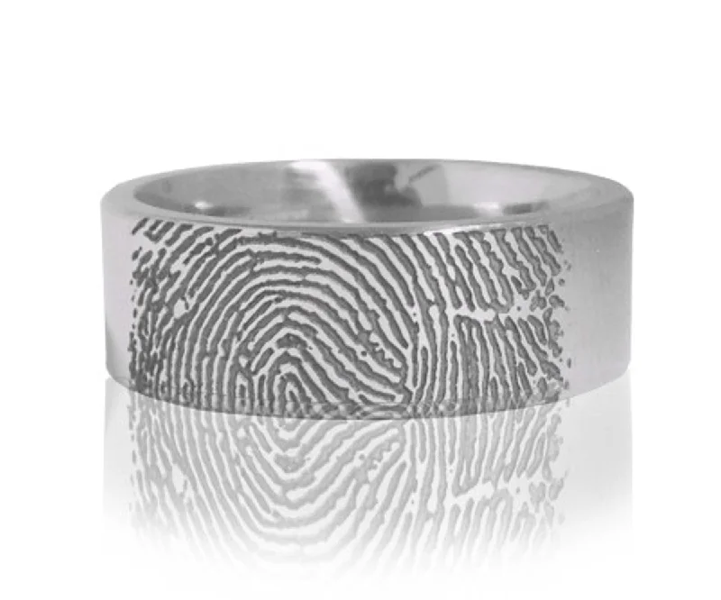 Women’s unique gemstone rings-Keepsake Custom Fingerprint - Engraving Only