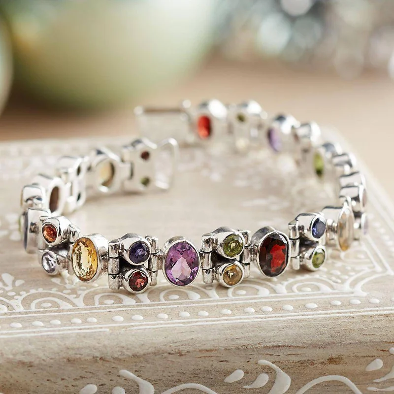 Women’s bangle bracelets-Sparkle Multi Gem Bracelet