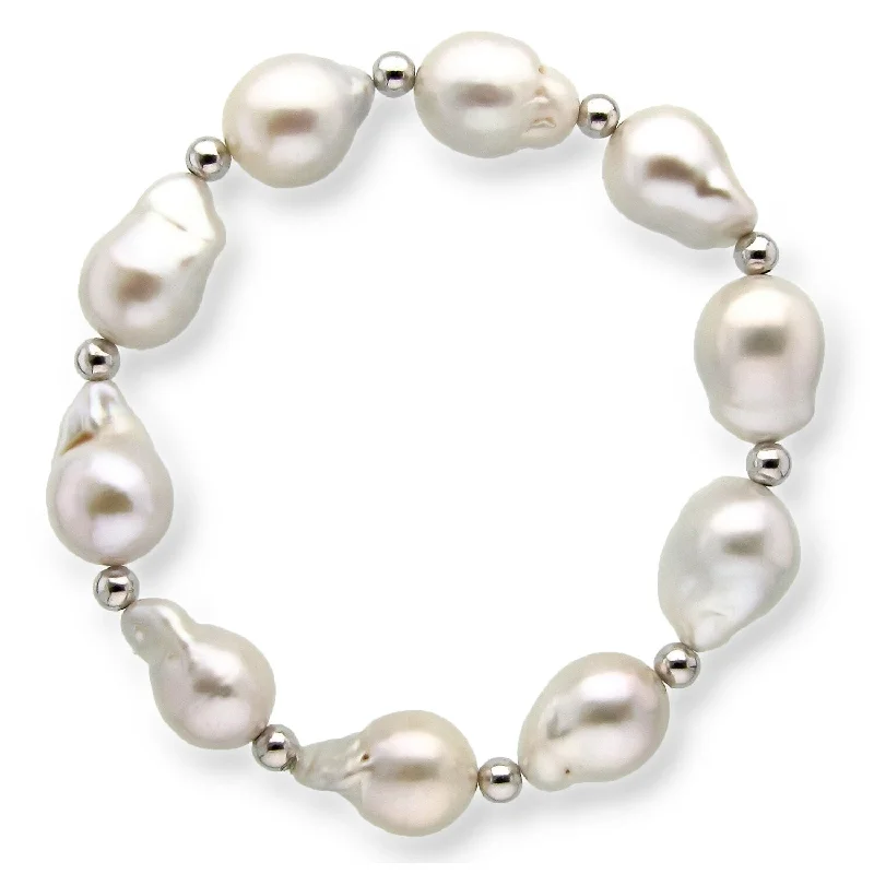 Women’s infinity bracelets-DaVonna Baroque Freshwater Pearl 11-13mm Endless Bracelet 7.5 Inches