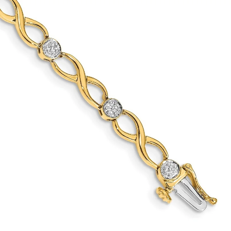 Women’s simple bracelets-Curata 5mm 14k Diamond Bracelet