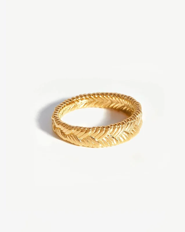 Women’s platinum rings-Braid Ring | 18ct Gold Plated