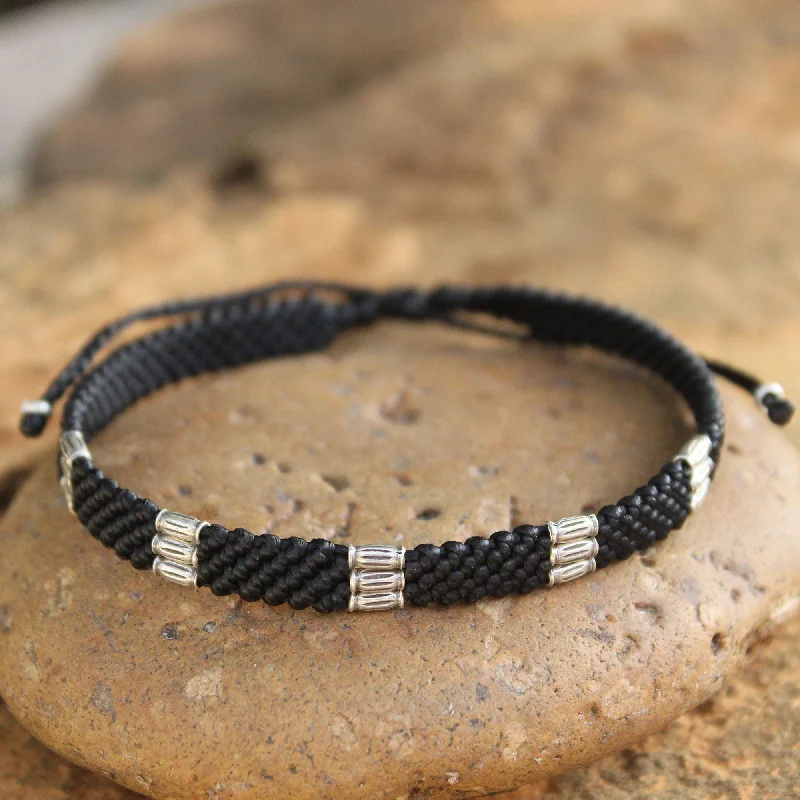 Women’s custom bracelets-Hill Tribe Rice Silver Braided Bracelet