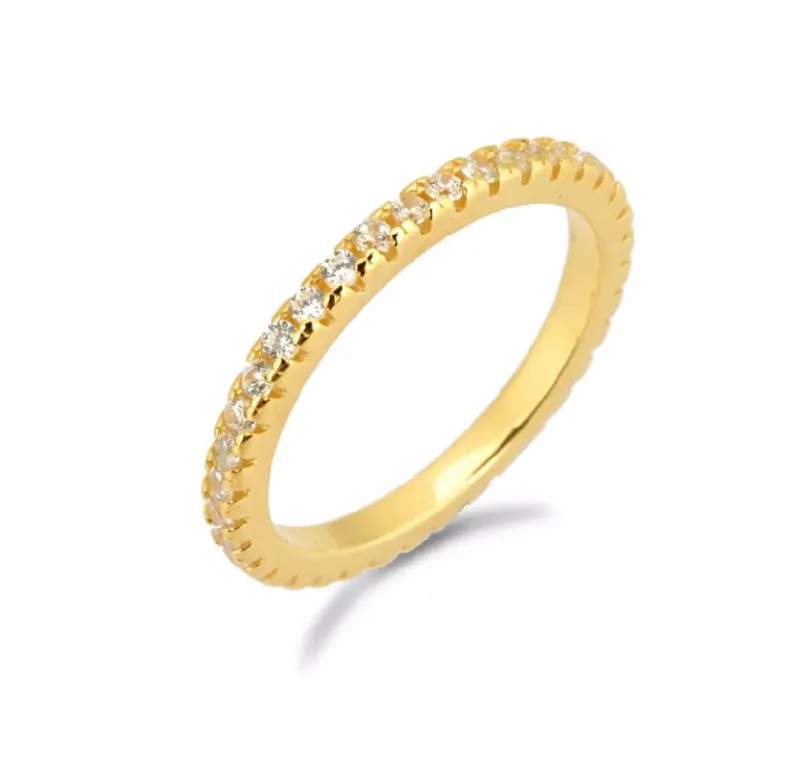 Women’s elegant diamond rings-Skinny Pave Bands