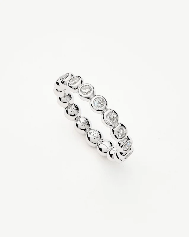 Women’s solitaire rings-Tennis Eternity Stacking Ring | Sterling Silver Cubic Zirconia