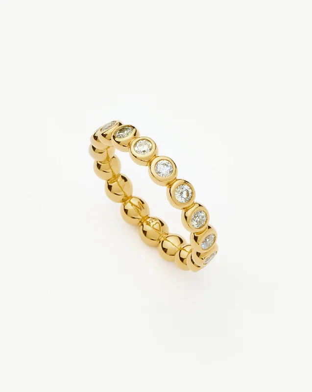 Women’s gold rings-Tennis Eternity Stacking Ring | 18ct Gold Vermeil Cubic Zirconia