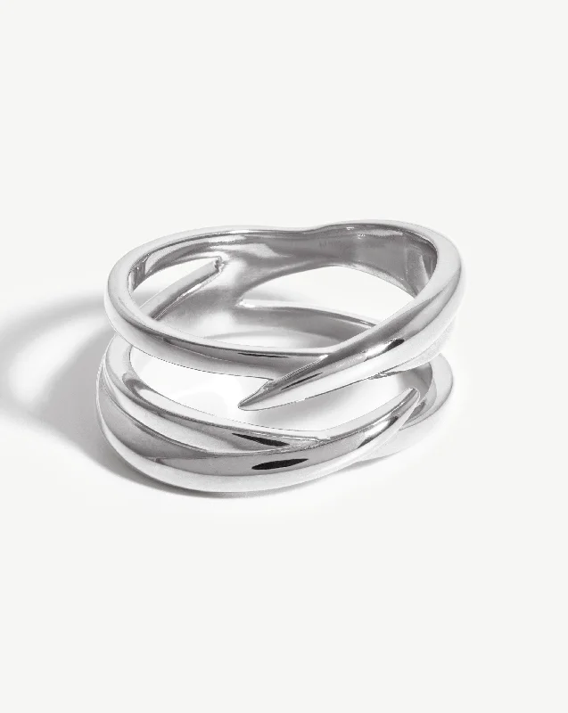 Women’s vintage wedding bands-Claw Entwine Ring | Sterling Silver