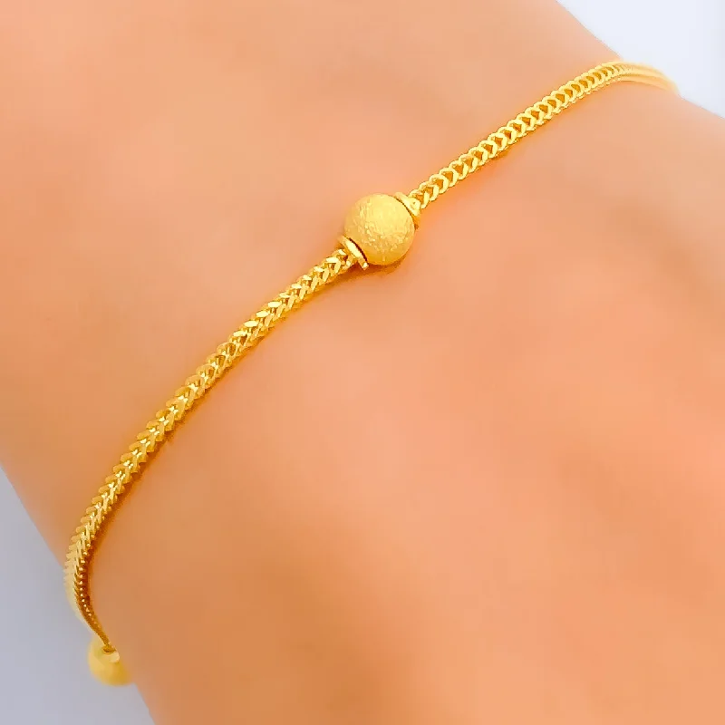 Women’s gemstone bracelets-Lightweight Graceful 22K Gold Bracelet