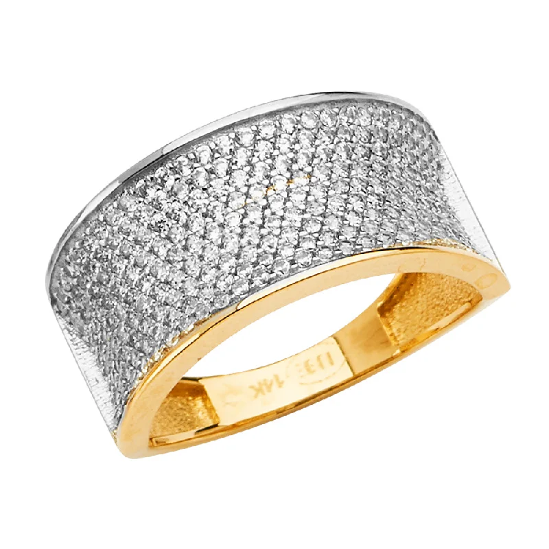 Women’s oval rings-14K Solid Gold CZ M-Pave Women's Ring