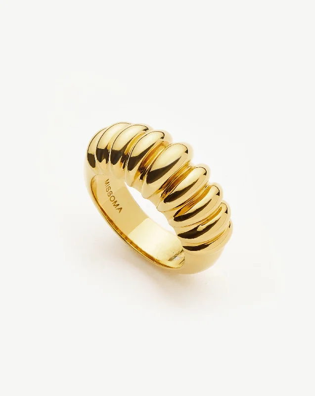 Women’s vintage rings-Claw Ridge Ring | 18ct Gold Plated