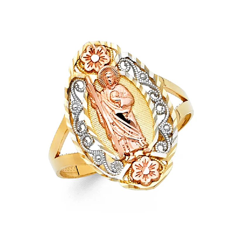 Women’s mixed metal rings-14K Solid Gold Shepard Religious Ring