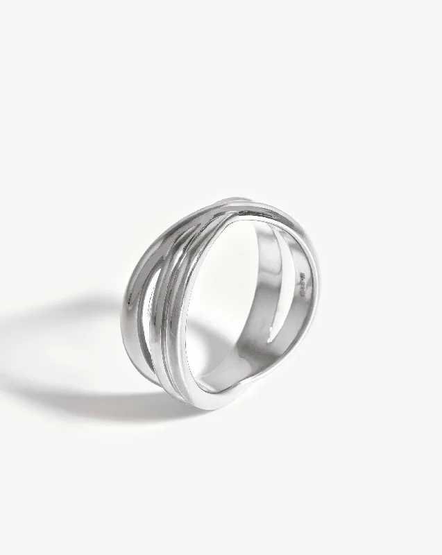 Women’s halo wedding rings-Infini Ring | Sterling Silver