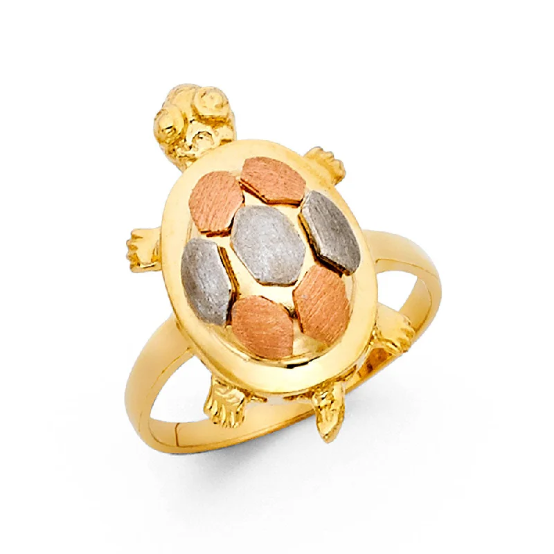 Women’s opal rings-14K Solid Gold Fancy Lucky Turtle Ring