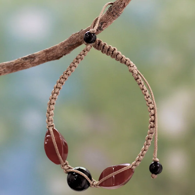 Women’s cute bangles-Harmony Handcrafted Onyx and Agate Shambhala Bracelet from India