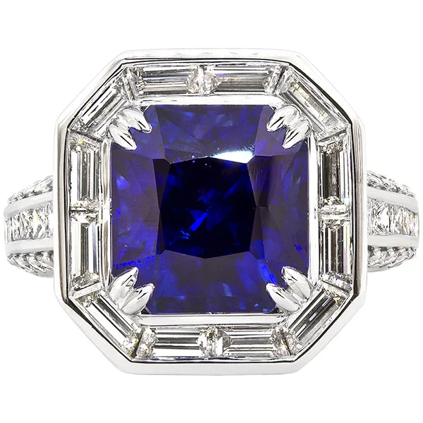 Women’s bold engagement rings-Gems of Distinction Collection's Platinum 5.54ct Sapphire & 2.07ctw Diamond Ring