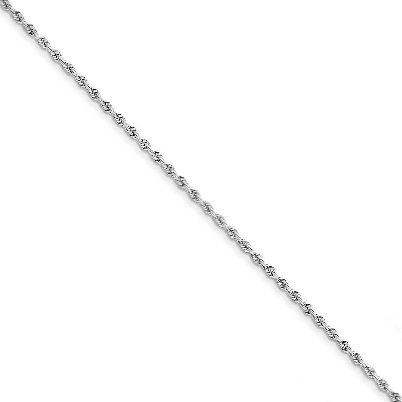 Women’s stackable bangles-Curata 10k White Gold 2.75mm Sparkle Cut Quadruple Rope Chain Bracelet