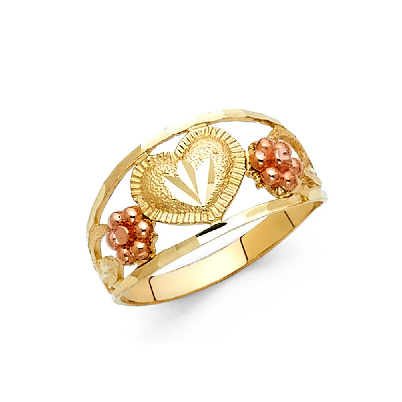 Women’s classic wedding rings-14K Solid Gold Fancy Heart Ring