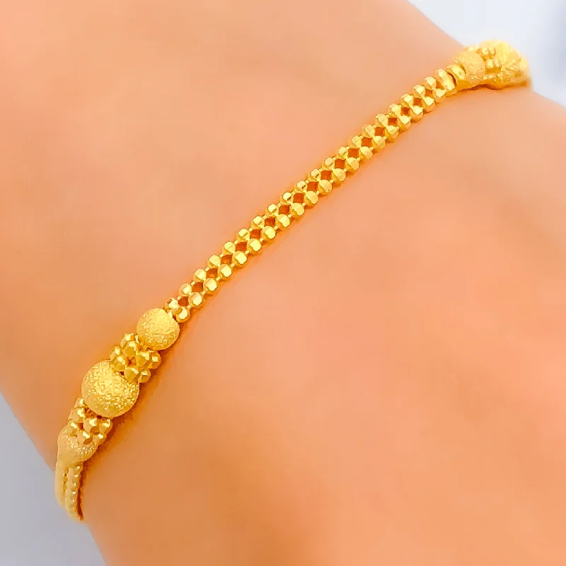 Women’s wedding bracelets-Delicate Bead 22K Gold Bracelet