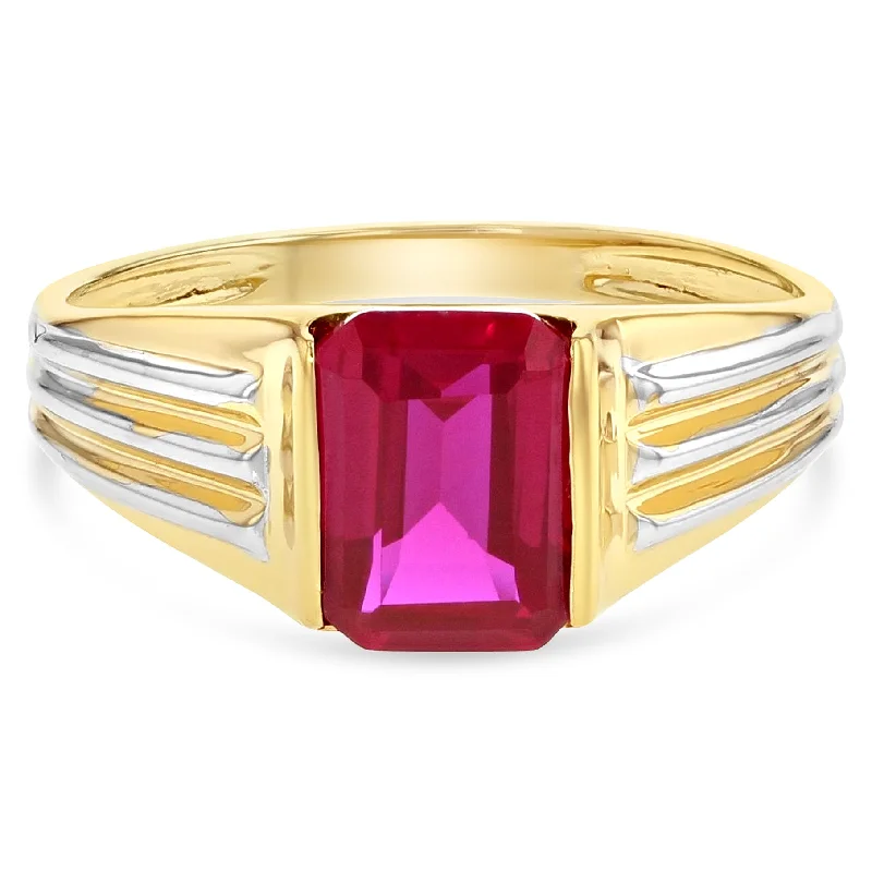 Women’s elegant wedding rings-14K Solid Gold Red CZ Ring