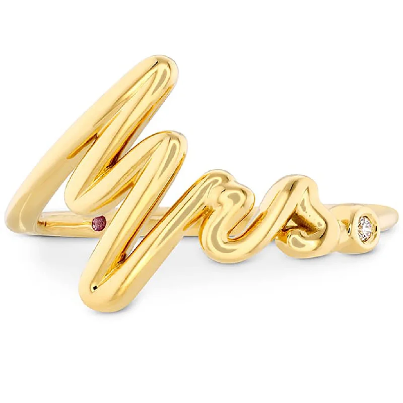 Women’s promise rings-Love Code - Mrs Code Band 18K Yellow Gold (0.01 ctw)