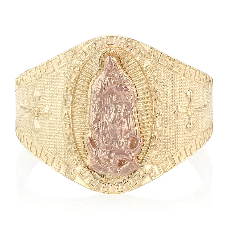 Women’s custom rings-14K Solid Gold Guadalupe Religious Ring