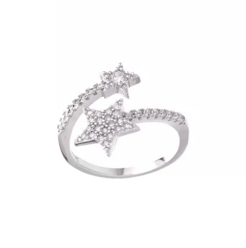 Women’s platinum wedding bands-Wrap Star Ring