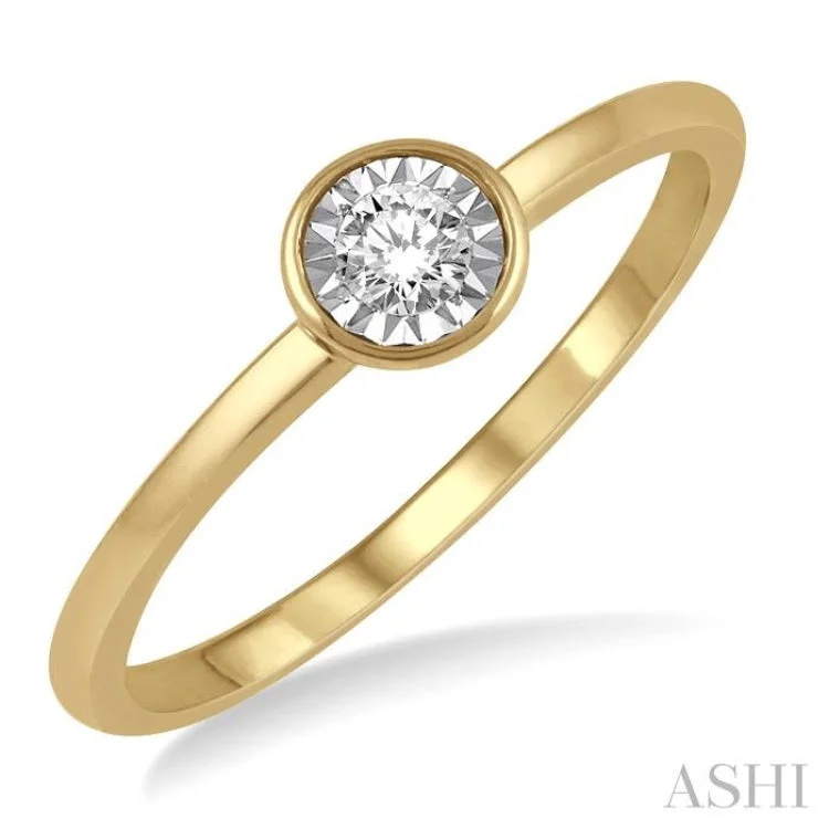 Women’s engagement rings with white sapphires-1/50 Ctw Round Cut Diamond Promise Ring in 10K Yellow Gold