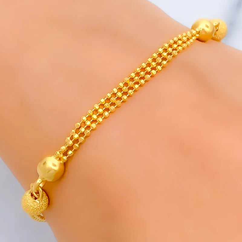 Women’s charm bracelets-Dressy Lush 22K Gold Bracelet