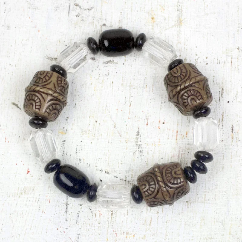 Women’s charm bracelets-Friend of Nature Recycled Plastic Beaded Stretch Bracelet from Ghana