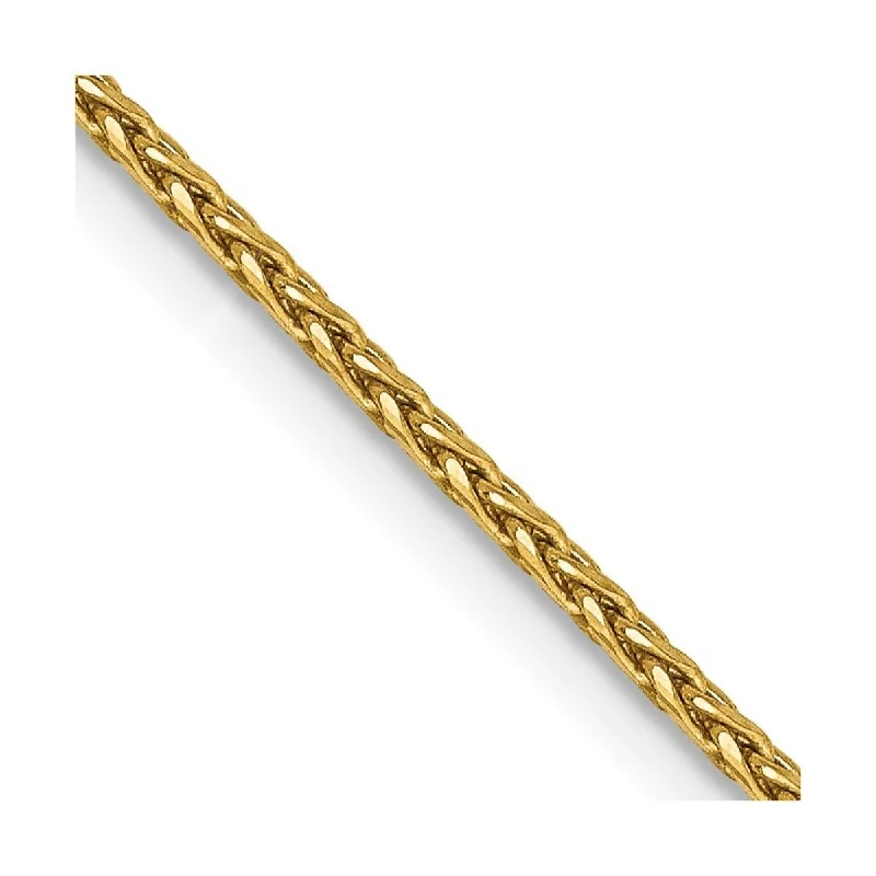 Women’s beach bracelets-Curata 14k Yellow Gold Solid Lobster Claw Closure 1.5mm Sparkle Cut Wheat Chain Bracelet