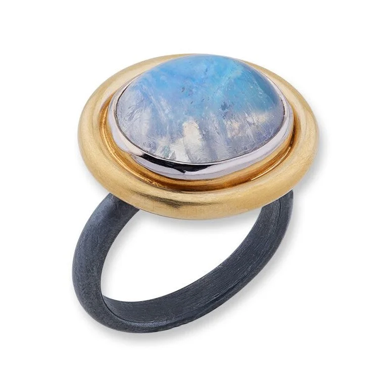 Women’s custom rings-24K Moonstone Ring