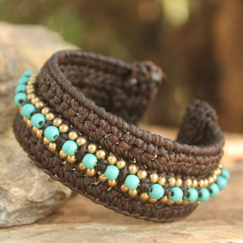 Women’s beach bracelets-Thai Supreme Turquoise Colored Cuff Bracelet