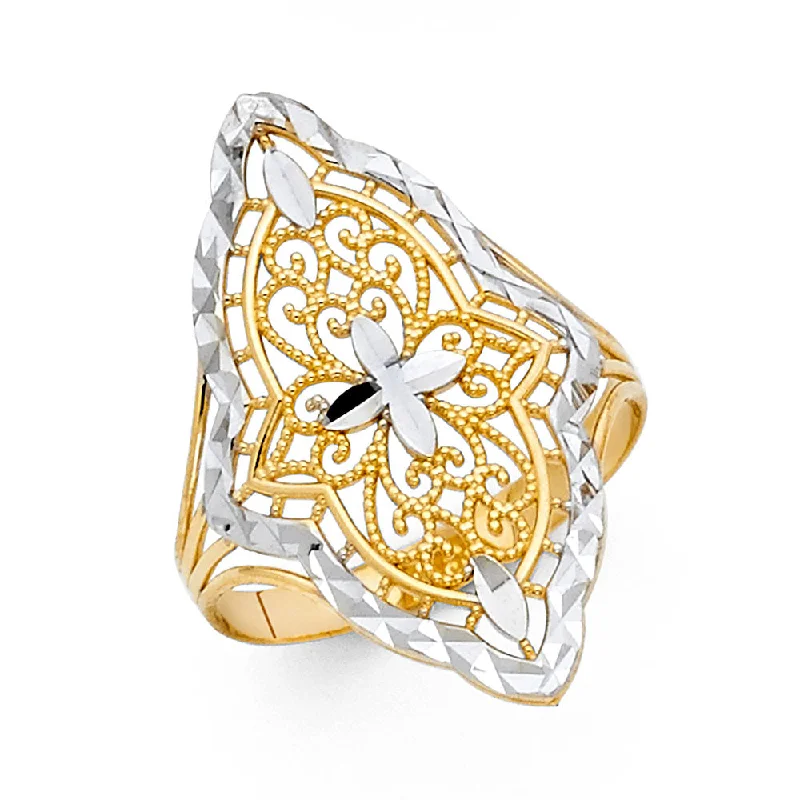 Women’s thick band rings-14K Solid Gold Fancy Ring