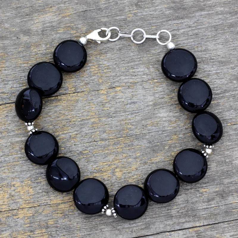 Women’s heart-shaped bracelets-Destiny Onyx beaded bracelet