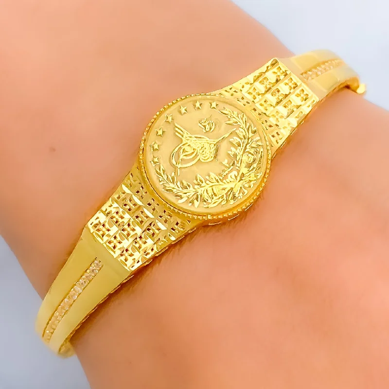 Women’s classic bangles-Exquisite Classy 21k Gold  Bangle Bracelet