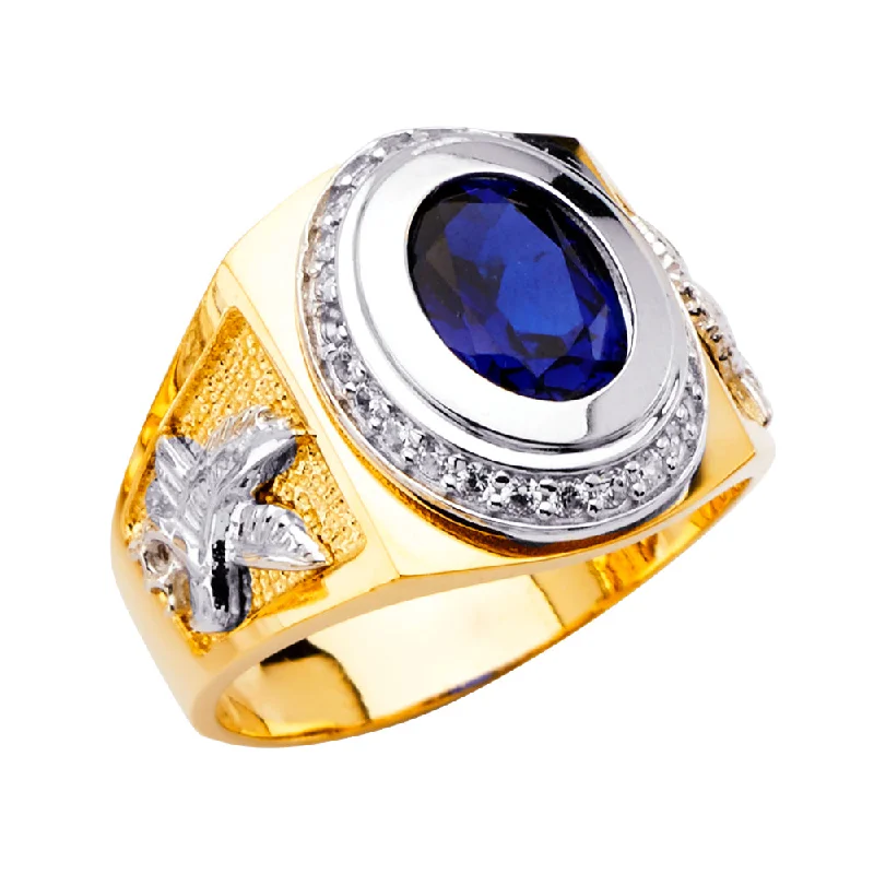 Women’s elegant sapphire rings-14K Solid Gold CZ Birthstone Anniversary Ring